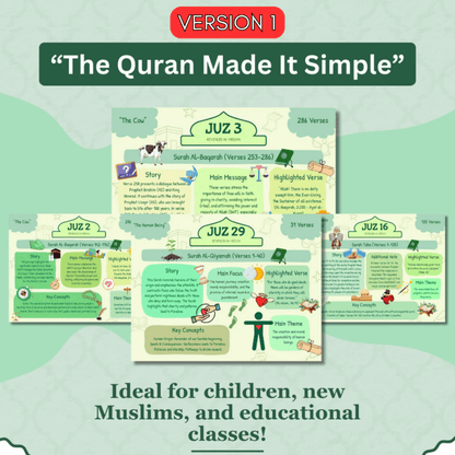 Quran made Simple & illustrated For All Ages - V1 & V2 + FREE BONUSES (E-BOOK)