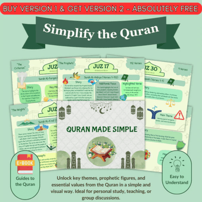 Quran made Simple & illustrated For All Ages - V1 & V2 + FREE BONUSES (E-BOOK)
